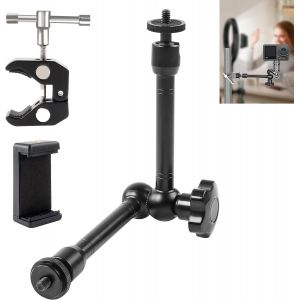 KALANKA-Bras Magique r&eacute;glable de 11 Pouces avec Super Pince et Pince pour t&eacute;l&eacute;phone Portable, Filetage antid&eacute;rapant de 1/4 Pouce, pour Moniteur, lumi&egrave;re LED, Flash, Microphone, DJI Osmo - Neuf