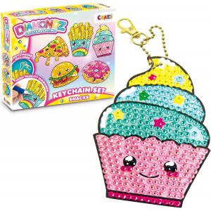Ayuhr-Diamondz Set Porte-Clé Diy Snacks - Diy Diamond Painting Kit De Bricolage Porte-Clés, Peinture Au Diamant Enfants 5x Pochoirs & Accessoires - Neuf