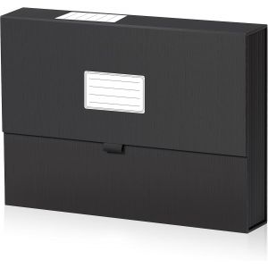 A4 Classeur Extensible Avec Couverture Magn&eacute;tique, 13 Poches, Avec &Eacute;tiquettes, Accord&eacute;on Organiseur De Dossiers De Fichiers, En Carton Extra Fort 2250 G/M&sup2; Noir - Neuf