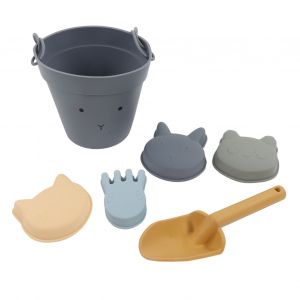 Jouets de plage en silicone, seau de plage reutilisable en silicone, interaction parent-enfant, jouets de plage de voyage avec pelle, modeles d'animaux, seau de lapin - Neuf