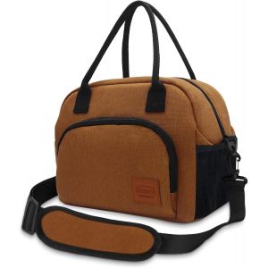 Tianyi-Sac Repas Isotherme 10l Avec Bandoulière Réglable - Idéal Pour Homme Et Femme, Doublure Étanche, Marron Terreux - Neuf