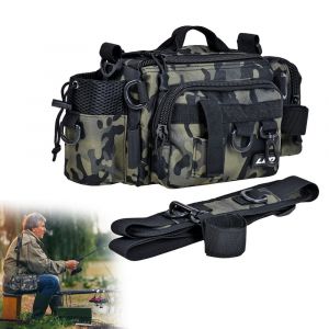 Sacoche De P&ecirc;che Bandouli&egrave;re Banane Pour Leurres Et Accessoires, Avec Bandouli&egrave;re Et Sangles Pour Cannes &Agrave; P&ecirc;che - Neuf