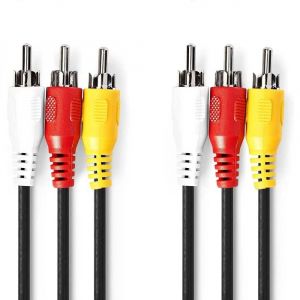 VornixorSarlshop-C&acirc;ble 3 RCA M&acirc;le - 1 Connecteur Vid&eacute;o Composite et 2 Audio St&eacute;r&eacute;o - C&acirc;ble Audio et Vid&eacute;o Premium, 3 M&egrave;tres - Neuf