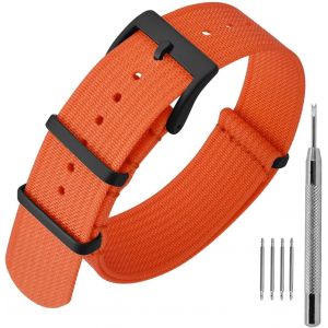 Kal-Bracelet De Montre En Nylon Avec Boucle En Acier Inoxydable, Sport Bande De Remplacement 16mm 18mm 20mm 22mm - Neuf