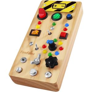 ERYI-Tableau D'Activités Montessori En Bois Avec Interrupteur Led Et Outils De Tournevis - Jouet Sensoriel Pour Les Tout-Petits De 1 2 3 4 - Activité De Voyage Et Jouet Éducatif La Motricité Fine - Neuf