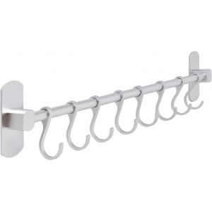 Vente Promotionnelle Porte-Ustensiles De Cuisine Adhésif Crochet Pour Ustensiles De Cuisine Bar De Cuisine Avec 8 Crochets Organisateurs - Neuf
