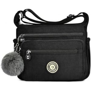 TZF-Sac Bandouliere Femme, Sac à Main en Nylon, Multi-Poches Bandoulière Impermeable, Sacs à Bandoulières Multifonctionnel avec Bandoulières Réglable, Sacs Besace Loisir pour Voyage - Neuf