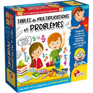 Nsiecd-Lisciani - I'm A Genius Talent School - Tables De Multiplication Et Problemes De Mathématiques - Pour Enfants Dès 5 Ans - 3 Niveaux De Jeux Adaptés Jusqu'à 10 Ans - Quiz Educatif - Fabriqué En - Neuf