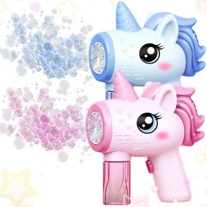 Kal-Licorne Machine &Agrave; Bulles De Savon, 2 Pi&egrave;ces Licorne Jouet A Bulles Machine, Automatique Bubble Machine, Pour Mariage, Jardin - Neuf