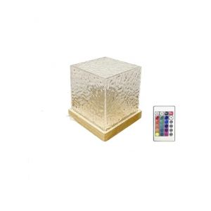 Lampe Led Cube Projecteur D'Ondulation De L'Eau, Socle En Bois, Rgb 16 Couleurs, T&eacute;l&eacute;commande, Usb - Neuf
