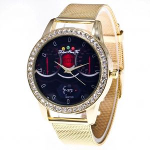 Zhoulianfa Femmes Tendance Or,Strass,Pochoir,Bracelet,Affichage,Analogique,Quartz - Neuf