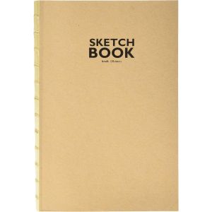 KALANKA-Carnet de Croquis avec Reliure à Fil Ouvert, Format A5, 120 Feuilles, 100 g/m², Papier Kraft Robuste et Recyclable, en Fibres Naturelles Non blanchies, Set Pièces - Neuf