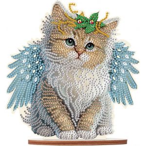 Ayuhr-Diamond Painting Ornements Chat - Peinture Diamant Art Broderie Point De Croix - Cadeau Table Deco - Chat Ailes - Neuf