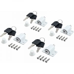 4pcs Verrous De Fenêtre Porte Coulissante Patio Embrailleur Bloc Baie Vitrée Coulissante Verrouillage Coulissant Serrure Porte Coulissant Restricteur Avec Clé Pour Enfants Bébé Sécurité-Blanc - Neuf