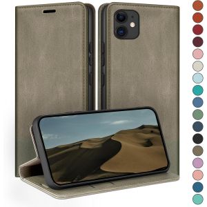 Maa-Coque Pour Iphone 12/Iphone 12 Pro 6,1"" Avec Rfid Blocage Etui ?? Rabat En Cuir De Premium,Fentes Pour Cartes,Case ?? Rabat,Coques De Cover Pour Apple 12 Portefeuille Gris - Neuf