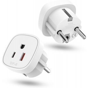 JGD-2 pi&egrave;ces Adaptateur de Voyage, Adaptateur US vers France, Adaptateur Plug US - France, Prise de Voyage US vers EU, Adaptateur US UE, Adaptateur EU Plug, pour appareils avec Alimentation US - Neuf