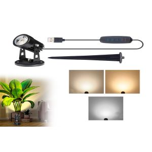 Projecteur LED d'int&eacute;rieur pour plantes avec &eacute;clairage r&eacute;glable et multiples options d'installation - Neuf