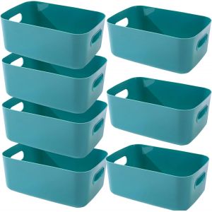 7 Vert Boite Rangement Plastique,30x20x12cm Panier Rangement Plastique,Paniers Et Boîtes De Rangement,Caisse Rangement Plastique,Panier De Rangement De Haute Qualité Pour Bain,Cuisine - Neuf
