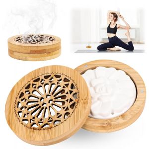 Trahoo-Diffuseurs D'huiles Essentielles, Aroma Stone Avec Bo&icirc;te D&eacute;corative En Bois, Galet Aromatique Diffuseur Pour La D&eacute;coration Int&eacute;rieure Cadeau, Pierre &Agrave; Parfum D'ambiance - Neuf