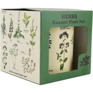 Kalanka-Herbs Pot De Fleurs &Eacute;maill&eacute; En M&eacute;tal Cr&egrave;me Taille Unique - Neuf