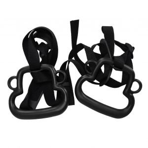 2pcs Enfants Gymnastique Anneaux Forme De Singe Charge Portant 150kg Ergonomique Portable Extérieur Pull Up Anneau Avec Sangles Réglables Noir - Neuf
