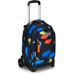 CHECARZHN--NO1-Trolley New Tech, 2 Roues, 3 En 1, Triple U , Sac À Dos Avec Chariot Détachable, Sac À Dos Scolaire Voyage, Enfant Garçon., Noir, Taglia Unica, Scolaire - Neuf