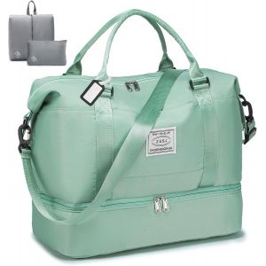 Nzqaf-Sac De Voyage 45x36x20 Pour Easyjet Pliable Sac De Cabine Avion Bagage Cabine 32l Imperméable Sac De Sport De Gym Avec Compartiment À Chaussures Sac Weekend Travel Pour Femme Homme Vert - Neuf