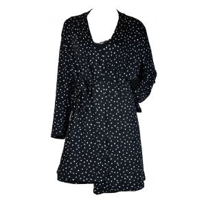 Nuisette Femme Confort, Douceur Et Qualit&eacute;. Ensemble 2 Pi&egrave;ces Ensemble Rm35 Noir Motif - Neuf