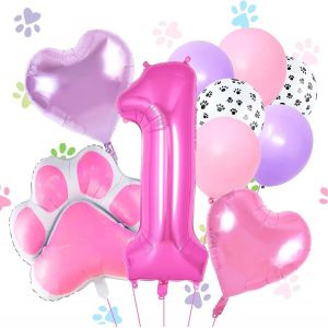 SJZG-Ballons De Patte De Chien, Ballons En Aluminium De Patte De Chien, D&eacute;coration D'Anniversaire Chien, Chien Ballon Helium, Deco Ballon Anniversaire 1 An Filles, Deco Anniversaire Dog - Neuf