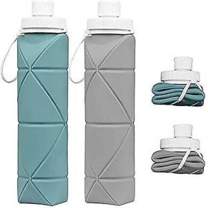 Lot De 2 Bouteilles D'eau Pliables En Silicone - Sans Bpa, Étanches, Portables, Résistantes À La Température, Idéales Pour Les Voyages Et Le Fitness - Neuf