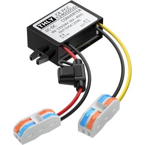 Convertisseur Step Down,Abaisseur De Tension 24v 12v &Agrave; 5v (Accepter Entr&eacute;es Dc 8-40v) 5a 25w Avec Fusible &Eacute;tanche Et Les Blocs De C&acirc;blage,R&eacute;ducteur Tension Pour Voiture &Eacute;lectronique Syst&egrave;me Solaire - Neuf