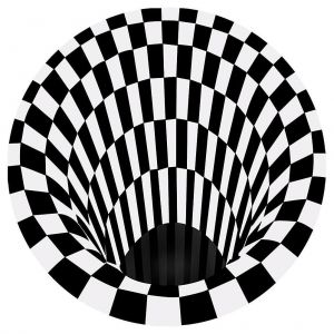Tapis rond &agrave; illusion d'optique 3D, antid&eacute;rapant, pour la d&eacute;coration int&eacute;rieure - Neuf