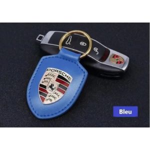 Porte cl&eacute; Porsche en cuir Bleu - Neuf