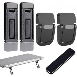 JGD-4 Supports Invisibles pour Ordinateur Et 1 Autocollant Arri&egrave;re pour T&eacute;l&eacute;phone Portable, Pieds De Support De Refroidissement Portables, Mini Support Multifonction, Accessoires Informatiques. - Neuf