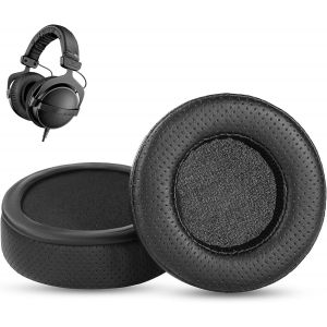 KAL-Respirant Coussinets De Rechange Compatible Avec Beyerdynamic Mmx 300 Dt 990 Pro Dt 770 Pro Dt990 Dt770 Pro Headset Coussinets D'Oreille En Cuir Protéiné Perforé - Neuf