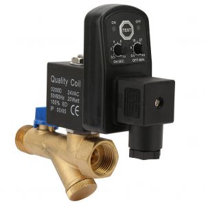 Vanne de vidange electronique G1/2 pouce pour compresseur d'air, reservoir de gaz, vanne de vidange automatique temporisee (DC12V) - Neuf