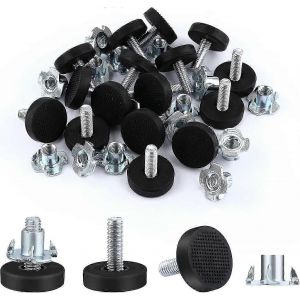 Niveleurs De Meubles R&eacute;glables De 6,35 Mm,16 Pi&egrave;ces De Pieds De Nivellement De Meubles &Agrave; Visser Pied De Chaise &Agrave; Visser Avec &Eacute;crous En T,Pieds De Nivellement De Meubles D'armoire (M6) - Neuf