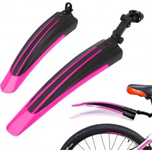Kal-Ensemble De Garde-Boue De Vélo - Accessoires De Vtt - Protection Anti-Éclaboussures Portable Réglable - Épais Avant Et Arrière - Pour Vtt, Vélo De Route, Vélo De Ville - Roues De 20 À 26 - Neuf