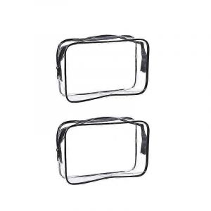 Trousse de toilette - Organiseur de voyage - Trousse de maquillage - 2 pi&egrave;ces - 25 x 6 x 19 cm - PVC - Trousse de toilette transparente - Bagage &agrave; main avion - Ensemble de voyage - Voyage - Neuf