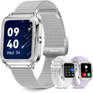 Montre Connectée Femme, 1.6'' Smartwatch Avec Appel Bluetooth/Notifications Intelligentes, Montre Sport Avec Podometre, 19 Sportifs, Moniteur Cardiaque/Sommeil, Compatible Avec Android Ios - Neuf