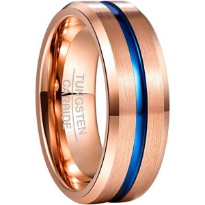 Bnhgc-Bague Homme/Femme En Tungstène 8mm, Bague Anneau De Mariage/Fiançailles/D'amitié/Bague De Qualité Multicolore Bijoux De Mode, Taille 47(15.0)-80(25.5) - Neuf
