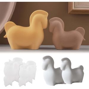 Kalanka-Lot De 2 Moules En Silicone Pour Cheval - Moule En Silicone &Eacute;poxy - Moule En Silicone Pour Le Moulage - Moules Pour Pl&acirc;tre, Cheval, Animaux - Moule En Silicone Pour Travaux Manuels, Pl&acirc;tre - Neuf