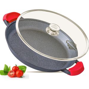 Subzonal-Po&ecirc;le &Agrave; Paella 36cm Avec Couvercle Verre &iquest; Rev&ecirc;tement C&eacute;ramique Greblon &iquest; Tous Feux (Induction) &iquest; Compatible Four & Lave&iquest;Vaisselle &iquest; Coffret Cadeau &iquest; 6&iquest;8 Pers (Noir, 36 Cm) - Neuf