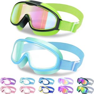 Letnerny-Lunettes De Natation Pour Enfants Avec Bande En Tissu Confortable, Grand Angle, Anti-Bu&eacute;e, Protection Uv, Lunettes De Natation &Eacute;tanches Pour 3 &Agrave; 14 Ans - Neuf