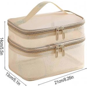 Trousse de maquillage &Eacute;tui de transport en maille, Trousse de maquillage, Sac de rangement de maquillage, Imperm&eacute;able - Neuf