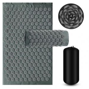 Tapis De Yoga D'acupression, Coussin Applicateur De Kuznetsov, Massage Sensi, Aiguilles Corporelles Avec Pointes, Oreiller, Masseur De Pieds, Fitness, Pilates-3 Pièces Gris - Neuf