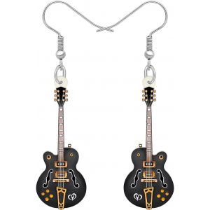 Kal-Acrylique Mignon Musique Basse Guitare Électrique Boucles D'oreilles Breloques Instrument Goutte Balancent Bijoux Cadeaux Pour Femmes Adolescentes Filles - Neuf