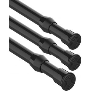 Lot De 3 Tringles Extensible Barre De Serrage Extensible En Métal Pour Rideaux Pour Fenêtres Armoires Penderie Salle¿61-105cm,Noir)[Pou8806119] - Neuf