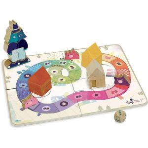 Chenquansarl-Loup Y&eacute;tu - Jeu De Soci&eacute;t&eacute; Orignal Pour Enfants - Les 3 Petits Cochons - Jeu En Bois - Sac De Rangement - Jouets D'activit&eacute; Et De D&eacute;veloppement - Jouet Durable - 3 Ans Et Plus - Neuf