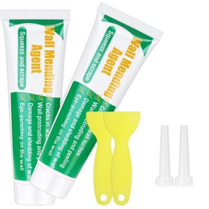 Kit de r&eacute;paration de cloisons s&egrave;ches en 2 pi&egrave;ces pour trous et fissures, agent de r&eacute;paration murale &agrave; s&eacute;chage rapide et pl&acirc;tre - Neuf